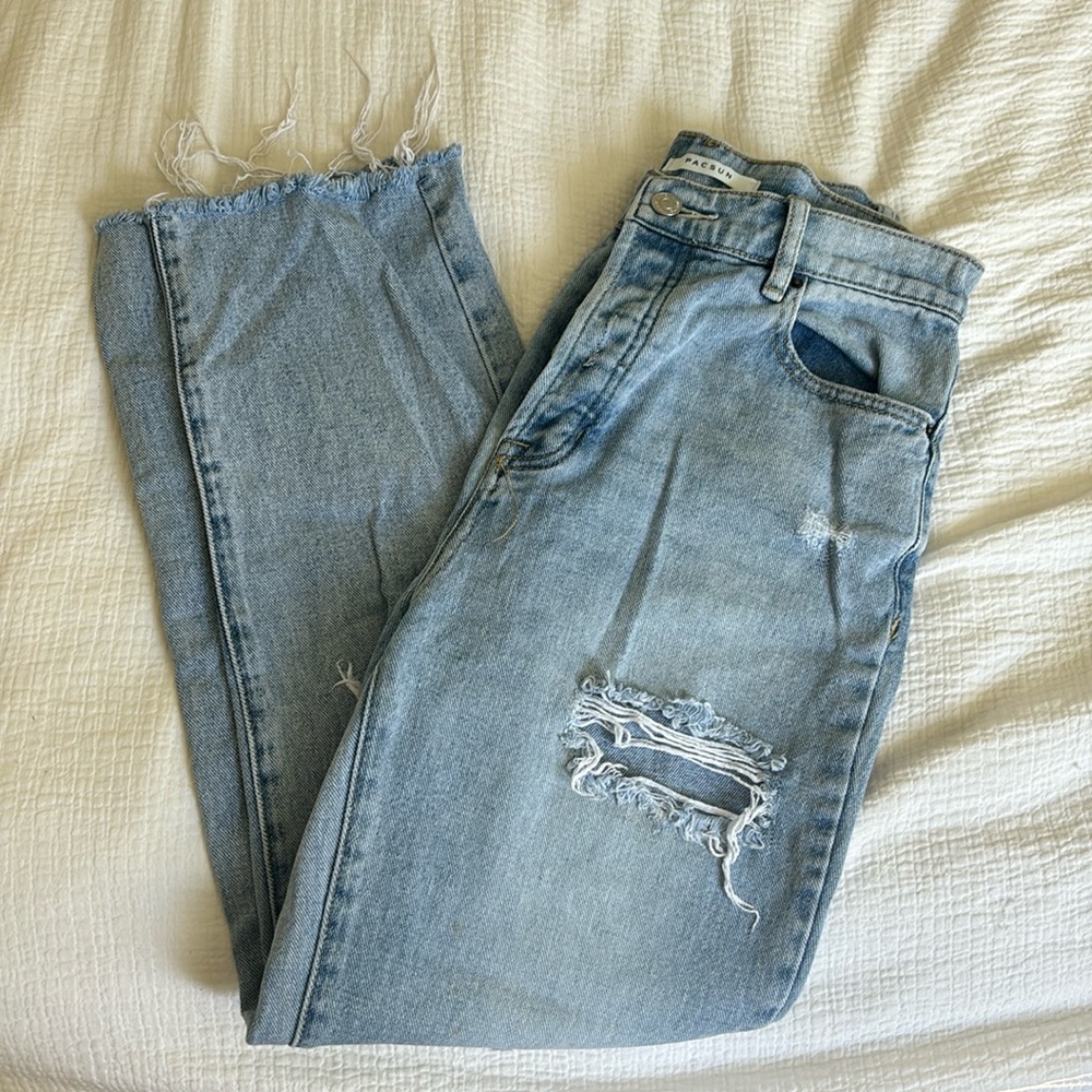 Pacsun high-rise straight leg jean with rips